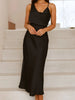 Satin Asymmetrical Midi Dress