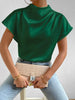Mock Neck Short Sleeve Blouse