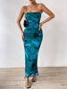 Printed Side Slit Tube Dress