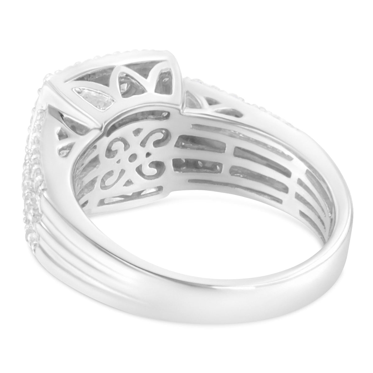 10K White Gold Diamond Cluster Ring (1 Cttw, H-I Color, I1-I2 Clarity) - JackiEaslick