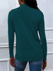 Shiny Drawstring Mock Neck Long Sleeve T-Shirt