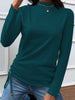 Shiny Drawstring Mock Neck Long Sleeve T-Shirt