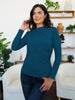 Ruched Mock Neck Long Sleeve T-Shirt