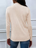 Shiny Drawstring Mock Neck Long Sleeve T-Shirt