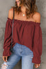 Frill Off-Shoulder Flounce Sleeve Blouse