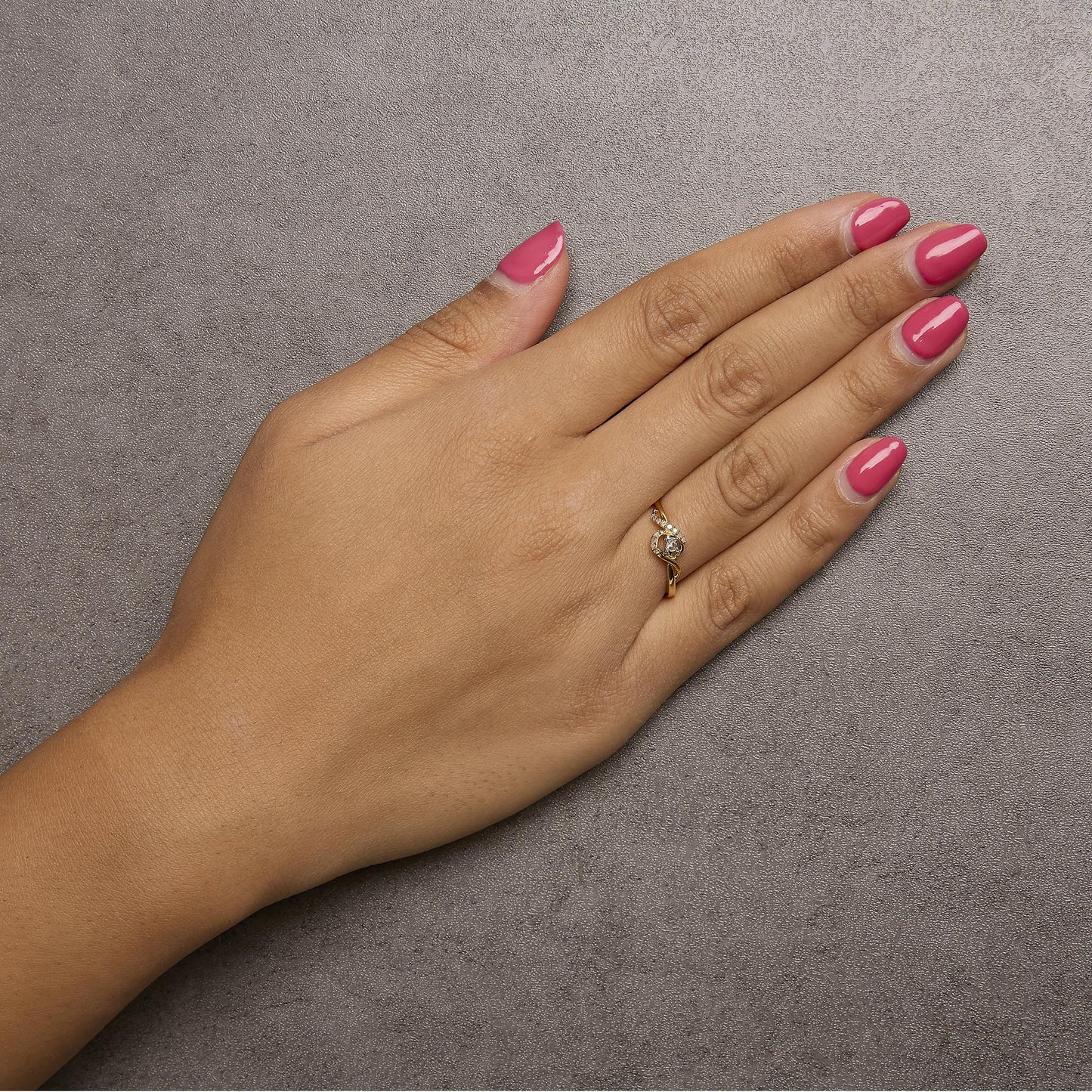 14K Yellow Gold Flash Plated .925 Sterling Silver 1/6 Cttw Diamond Swirl and Halo Promise Ring (I-J Color, I3 Clarity)