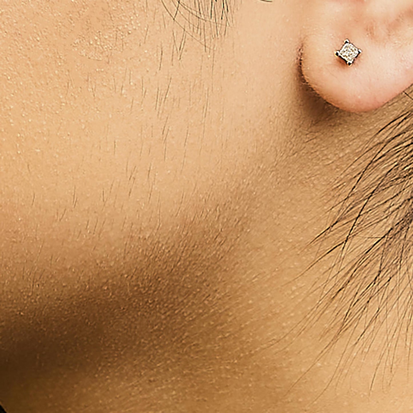 .925 Sterling Silver 1/4 Cttw Princess-Cut Diamond Solitaire Stud Earrings (H-I Color, I3 Clarity)