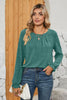 Ruched Round Neck Flounce Sleeve T-Shirt