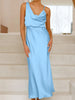 Satin Asymmetrical Midi Dress