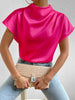 Mock Neck Short Sleeve Blouse