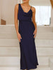 Satin Asymmetrical Midi Dress