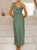 Satin Asymmetrical Midi Dress