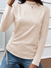 Shiny Drawstring Mock Neck Long Sleeve T-Shirt