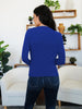 Ruched Mock Neck Long Sleeve T-Shirt