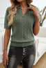 Cable-Knit Short Sleeve Sweater