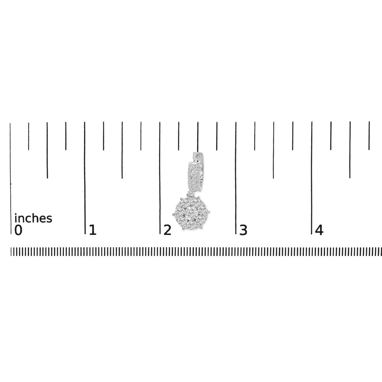 14K White Gold 2 1/3 Cttw Diamond Cluster Drop and Dangle Earrings (F-G Color, VS2-SI1 Clarity)