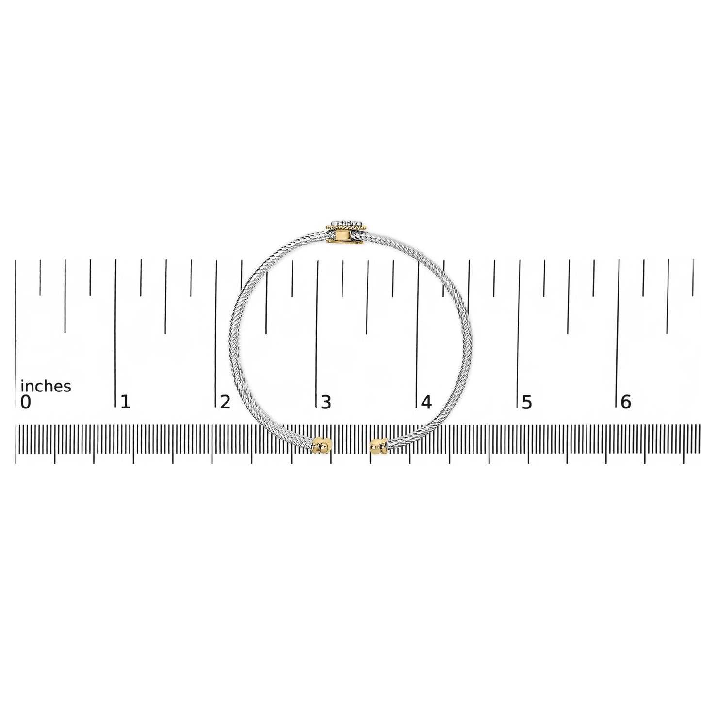 18K Yellow Gold Plated .925 Sterling Silver Diamond Accent Dragonfly Medallion Bangle Bracelet (I-J Color, SI1-SI2 Clarity) - 7.75 Inches