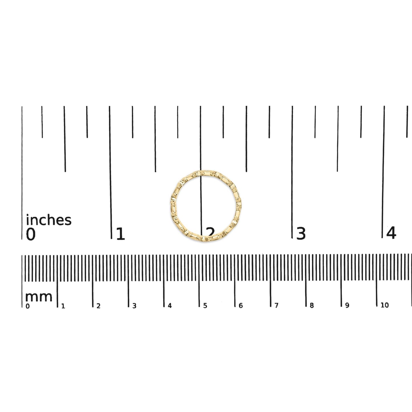 10K Yellow Gold 1/10 Cttw Diamond Paperclip Style Link Band Ring (H-I Color, I1-I2 Clarity)