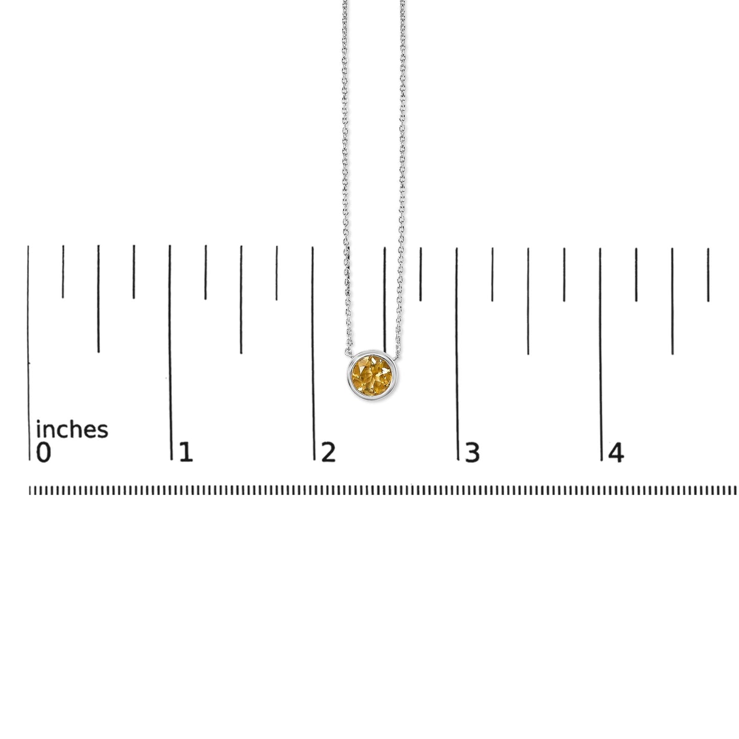 .925 Sterling Silver 7MM Bezel Set Created Gemstone Pendant Necklace - 18" Inches