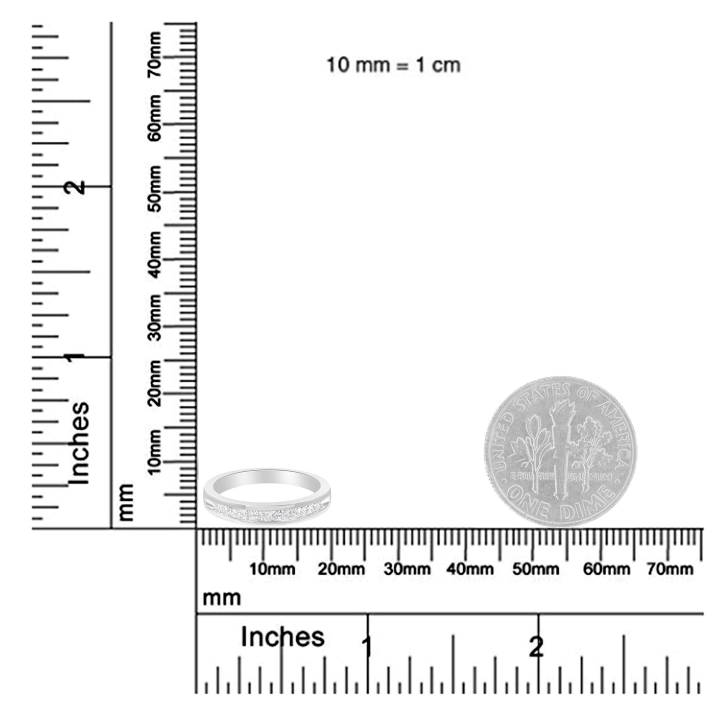 IGI Certified 1/2 Cttw Princess Cut Diamond 18K White Gold Channel Set Half Eternity Style Wedding Band Ring (H-I Color, SI2-I1 Clarity)
