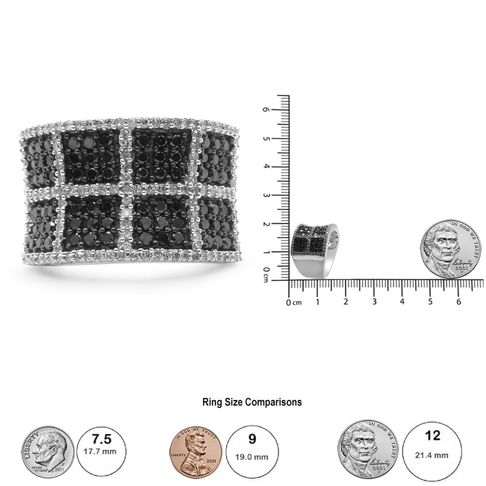 14K White Gold 1 1/2 Cttw White and Treated Black Diamond Cocktail Ring (H-I Color, I1-I2 Clarity) - JackiEaslick