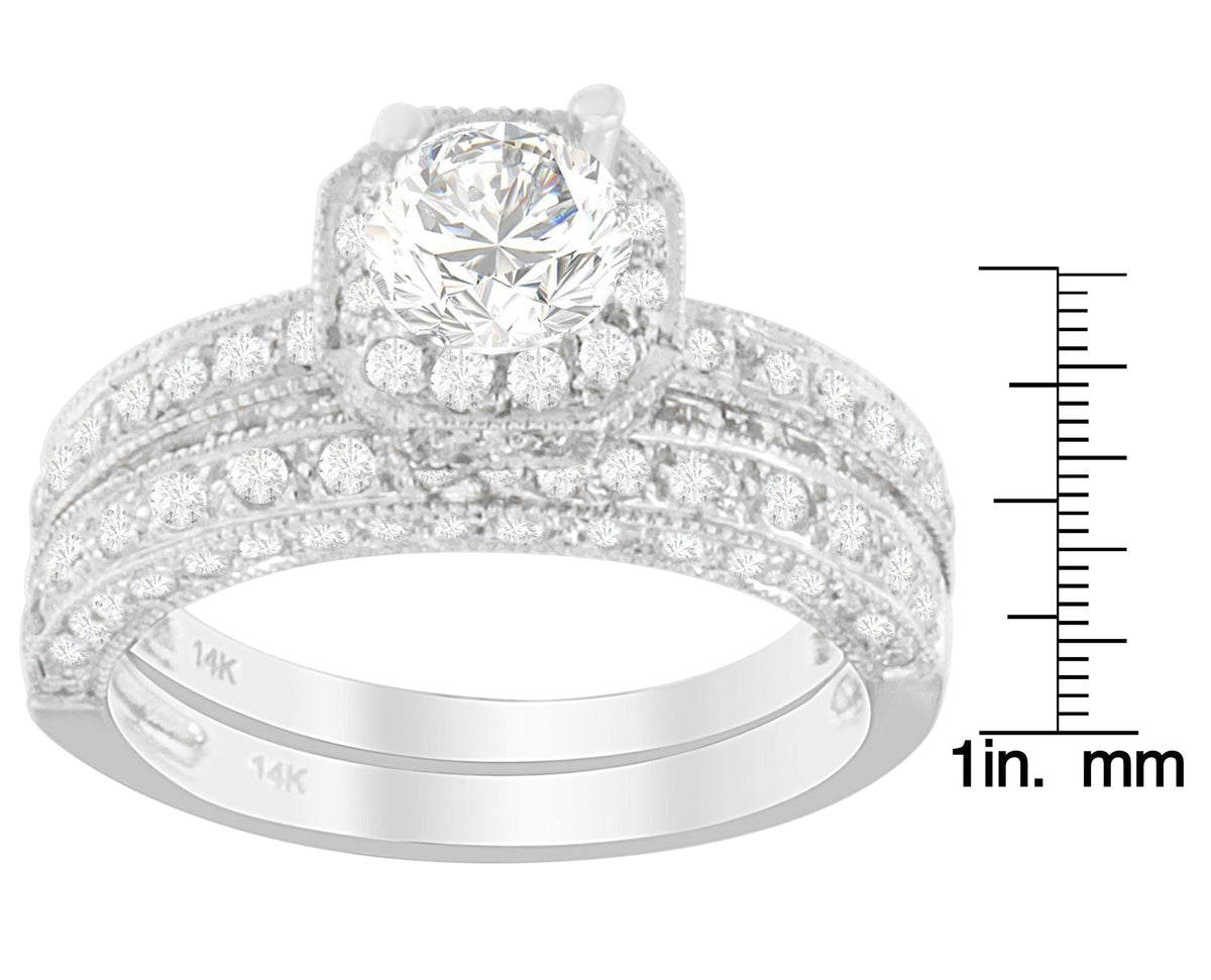14K White Gold 1 ct. TDW Round Cut Diamond Ring (G-H, I1-I2)