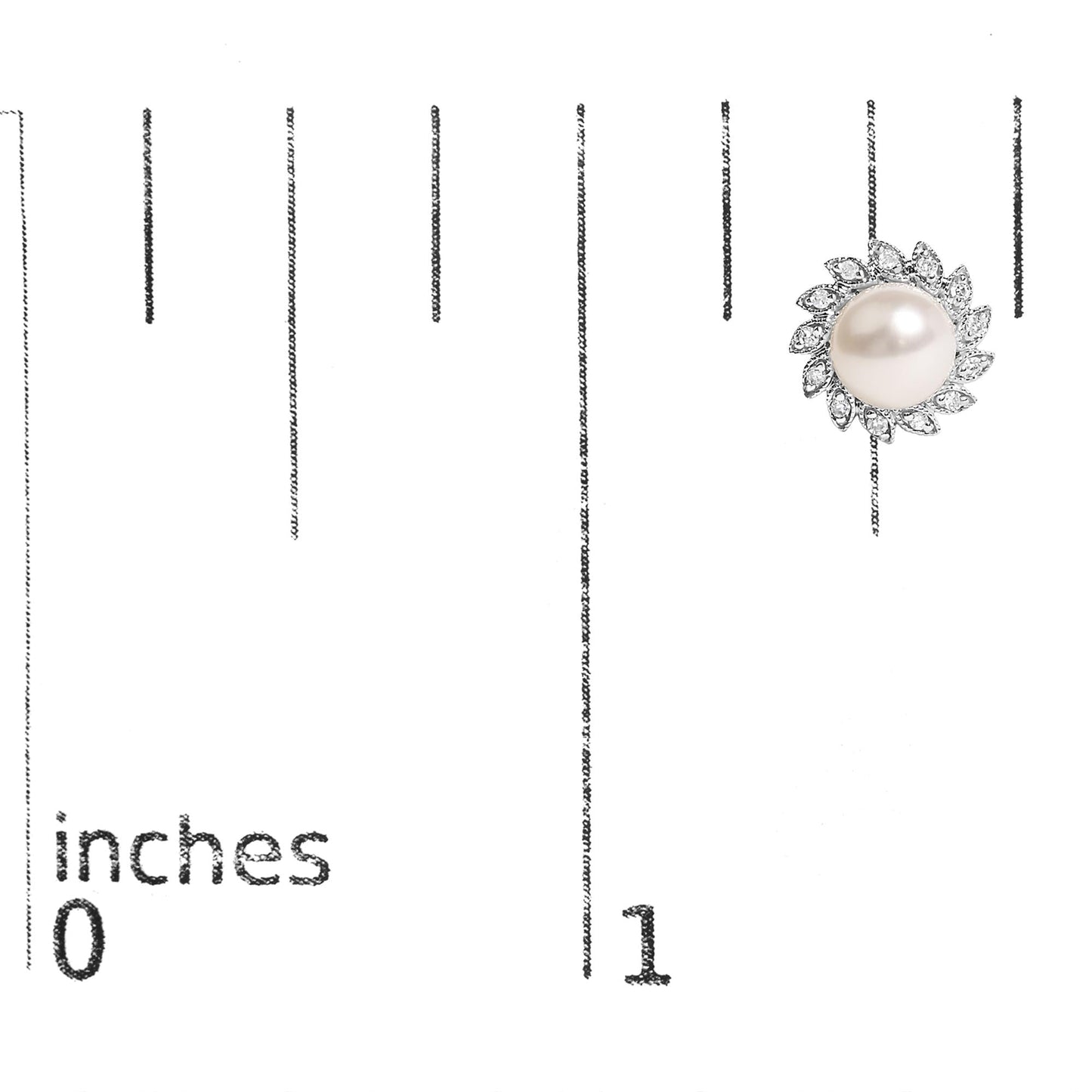 10K White Gold Heirloom-Style Pearl and Diamond Accent Halo Stud Earrings (I-J color, I1-I2 Clarity)