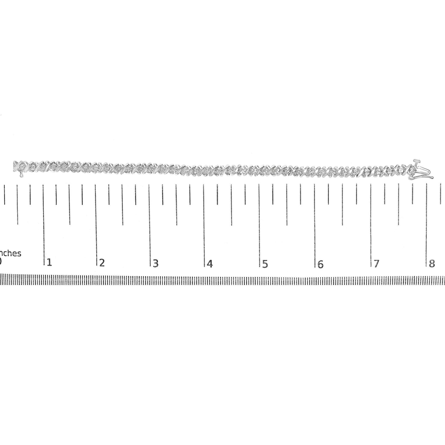 18K White Gold 3.0 Cttw Diamond X Link Tennis Bracelet - 7" Inches