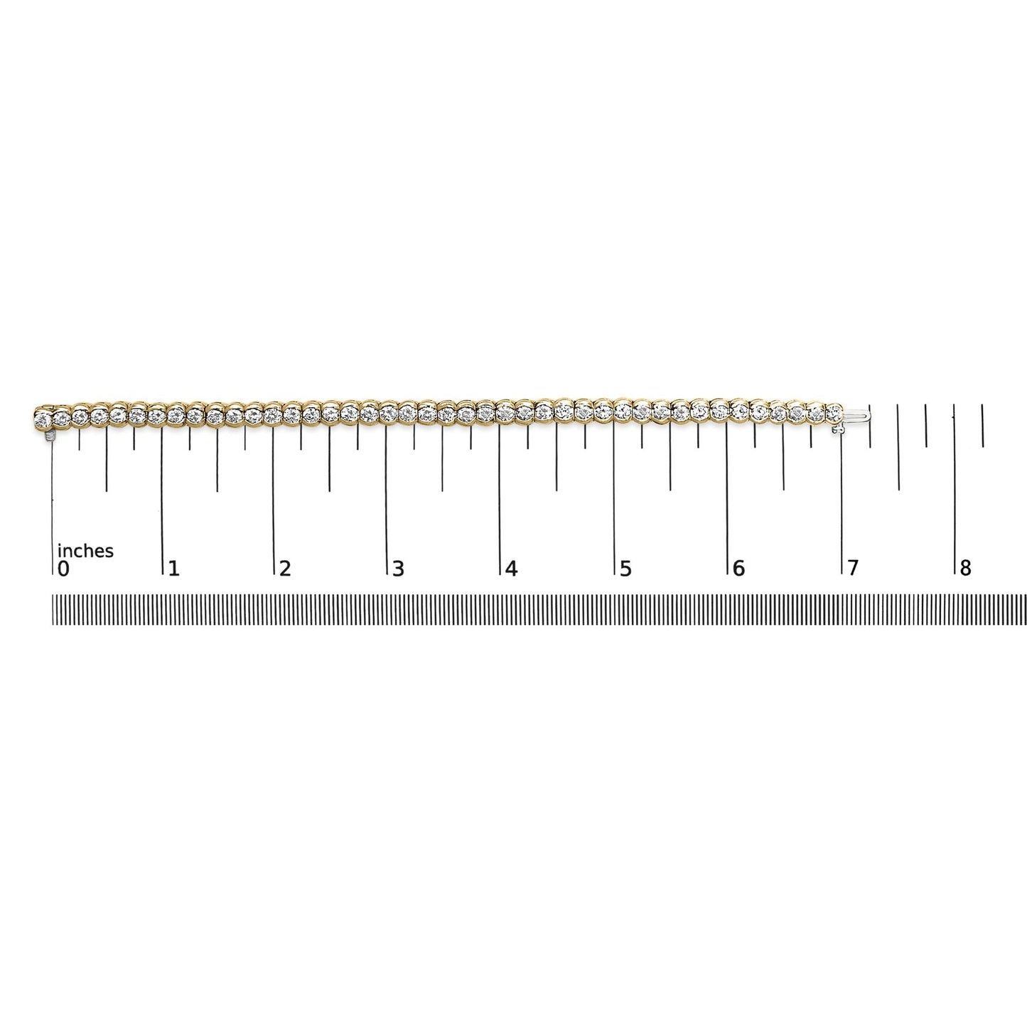 14K Yellow Gold 8.00 Cttw Half Bezel Set Diamond Tennis Bracelet (H-I Color, SI2-I1 Clarity) - 7" Inches