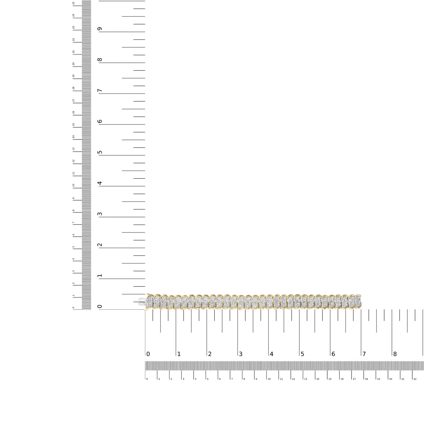 10k Yellow Gold 5.00 Cttw Diamond Oval Banded Link Bracelet (I-J Color, I1-I2 Clarity) - 7" Inches