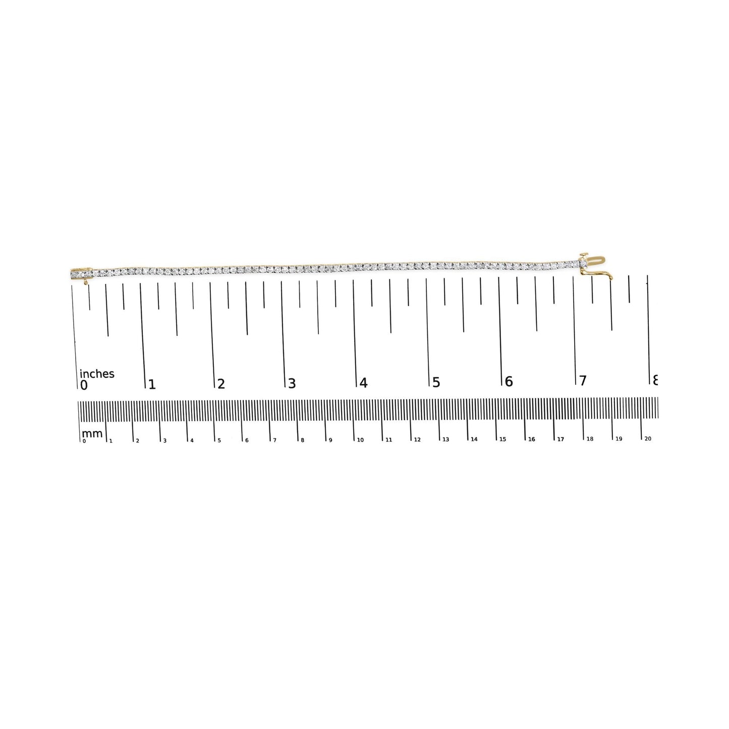 10K Yellow Gold Classic 3.0 Cttw Classic Diamond Tennis Bracelet (J-K Color, I2-I3 Clarity)  - 7.25" Inches