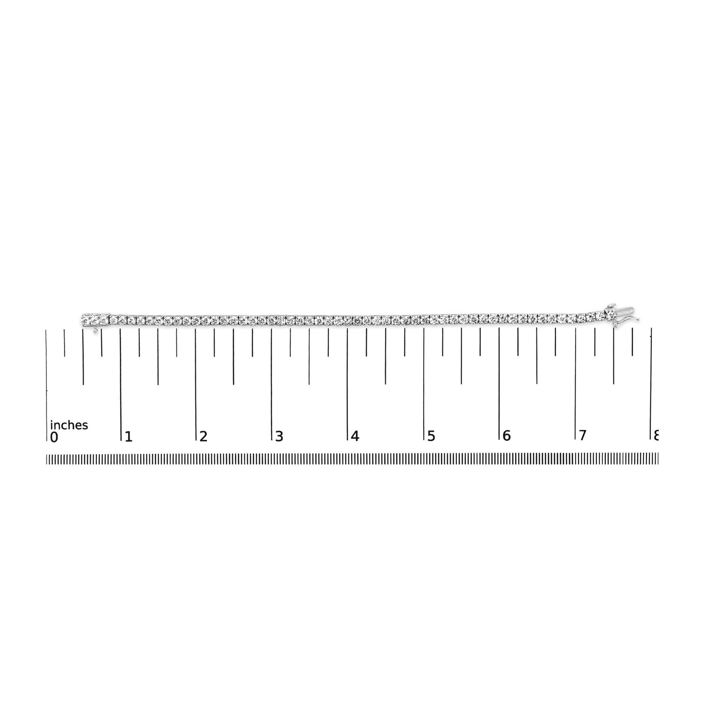 14K White Gold 4-Prong Set Lab Grown Round Diamond Classic Tennis Bracelet (F-G Color, VS1-VS2 Clarity) - 7.25"