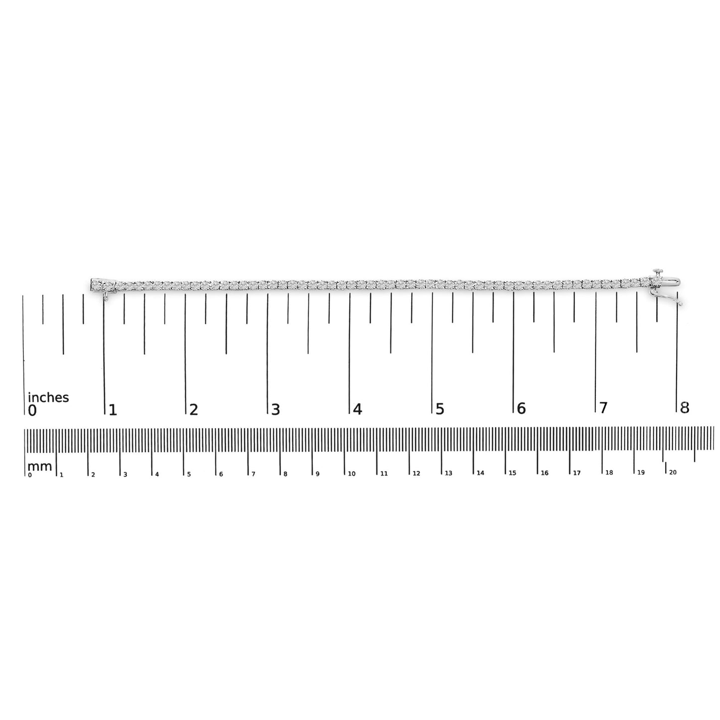 14K White Gold 6.00 Cttw Lab Grown Diamond Classic Tennis Bracelet  - 7.25"