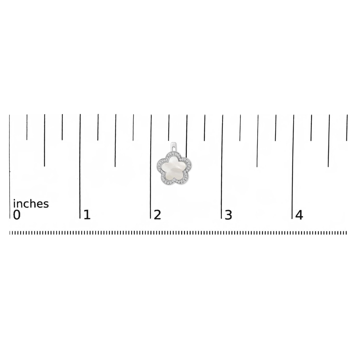 14K White Gold Mother of Pearl and 1/5 Cttw Diamond Halo Star Stud Earrings