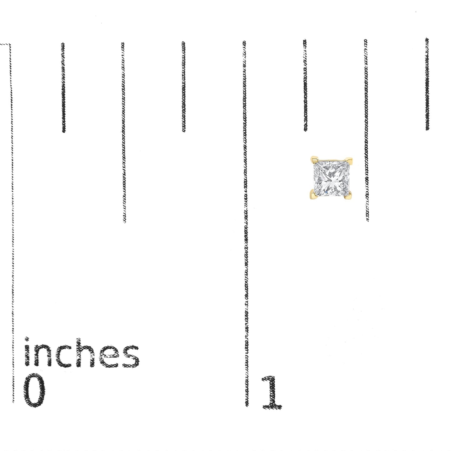 IGI Certified 1/2 Cttw Princess-Cut Square Diamond 4-Prong Solitaire Stud Earrings in 14K Yellow Gold (I-J Color, SI1-SI2 Clarity)