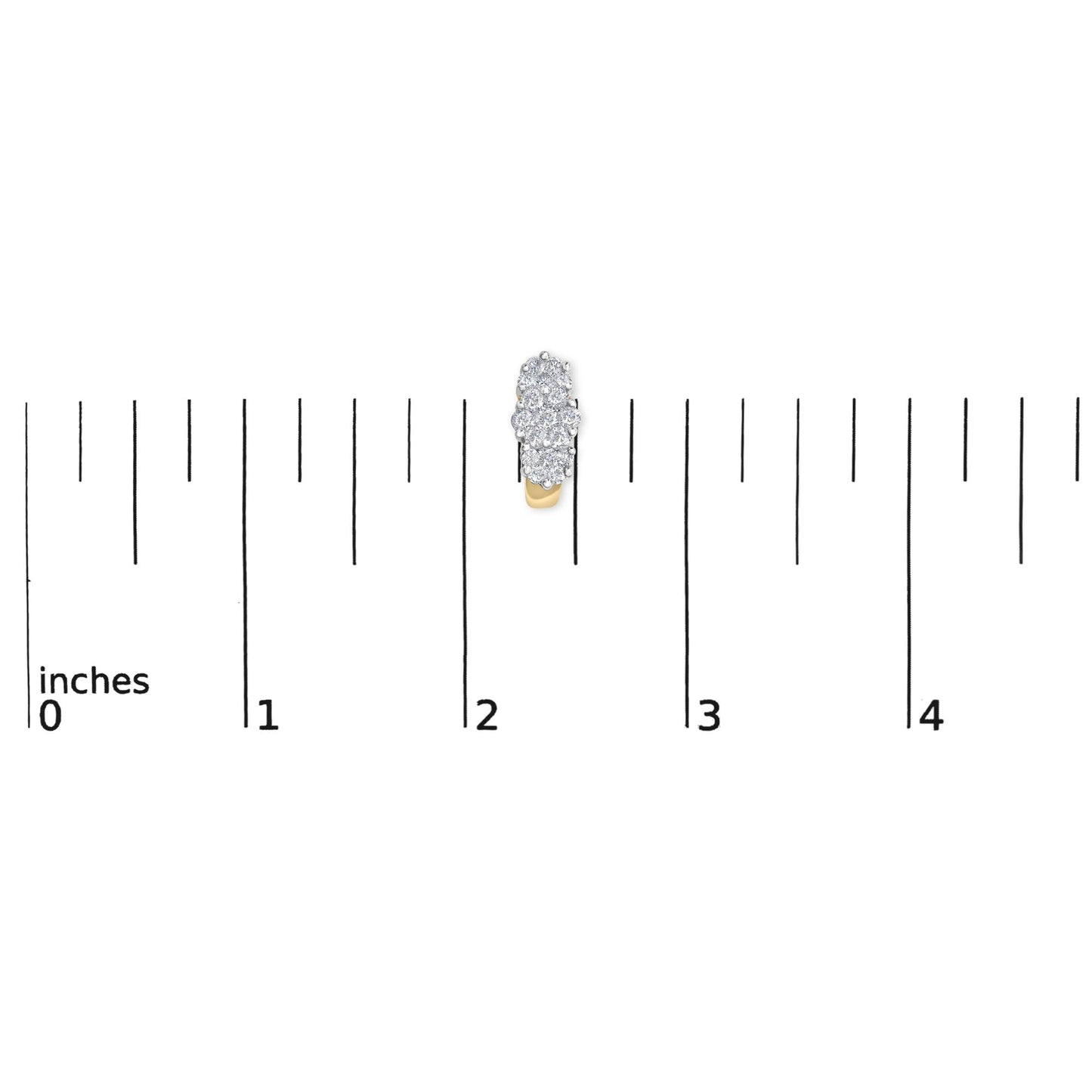 14K Yellow Gold 2.00 Cttw Diamond Cocktail Taper Cluster Stud Earrings (I-J Color, I1-I2 Clarity)