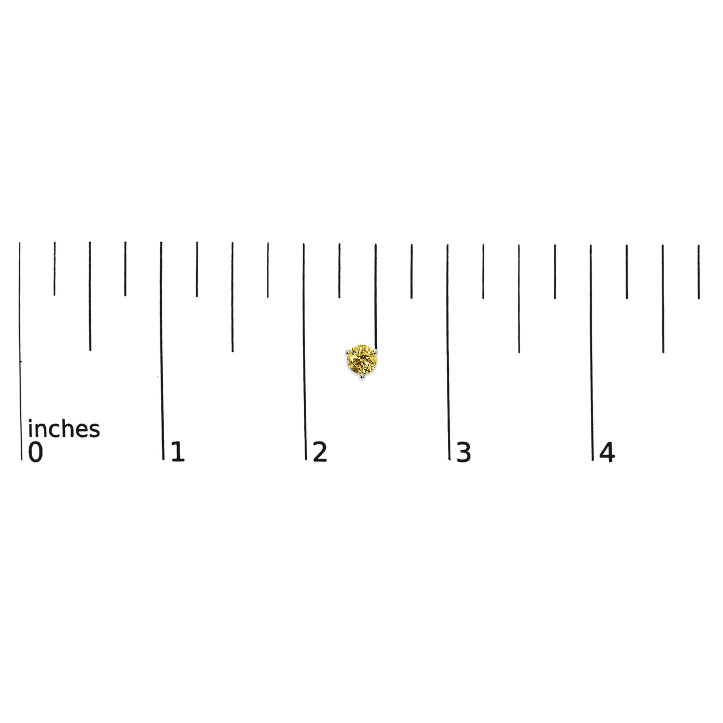 14K Gold 3-Prong Martini Set Yellow Lab Grown Diamond Solitaire Stud Earrings