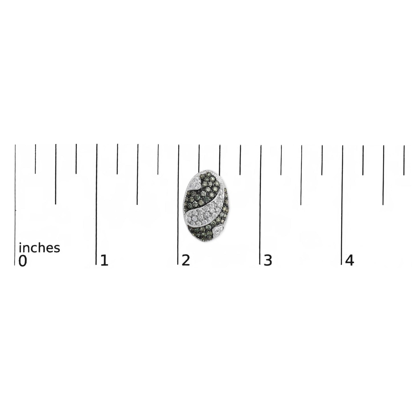 14K White Gold 2.00 Cttw White and Treated Blue Diamond Oval Shield Omega Back Earrings (H-I Color, SI1-SI2 Clarity)