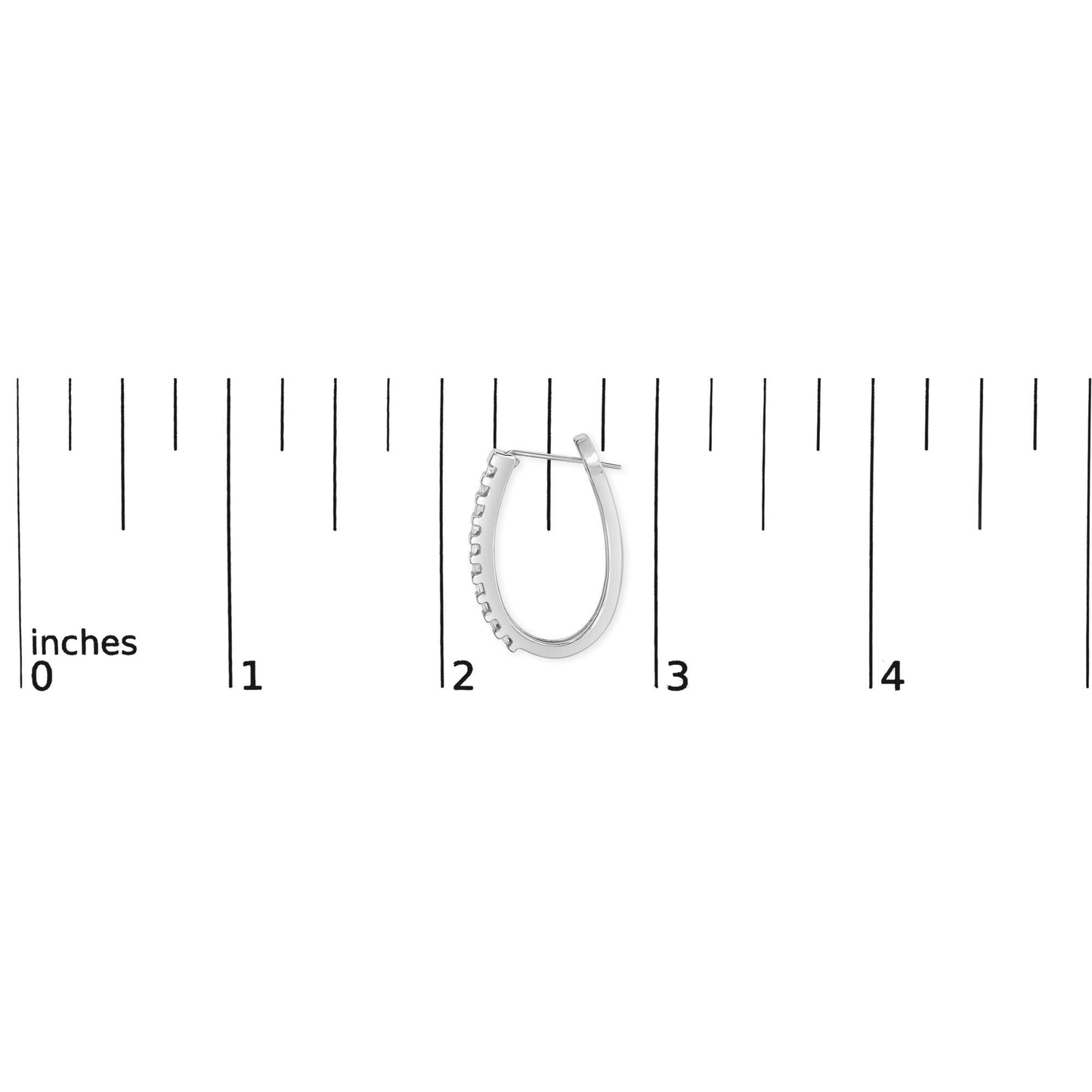 14K White Gold 5/8 Cttw Channel Set Baguette Diamond Row Hoop Earrings (H-I Color, SI1-SI2 Clarity)