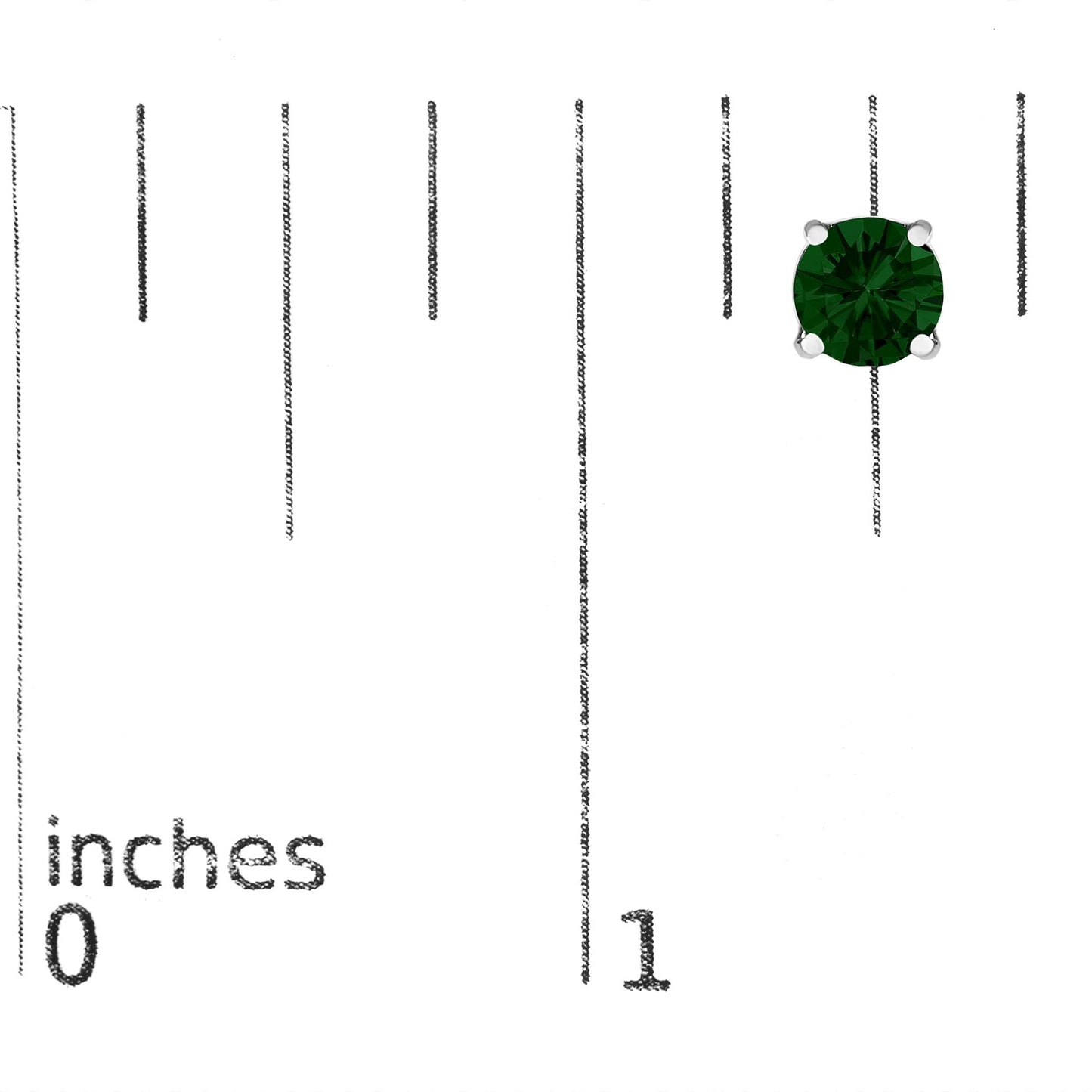 14K Gold Lab Grown Green Diamond Classic Solitaire Stud Earrings