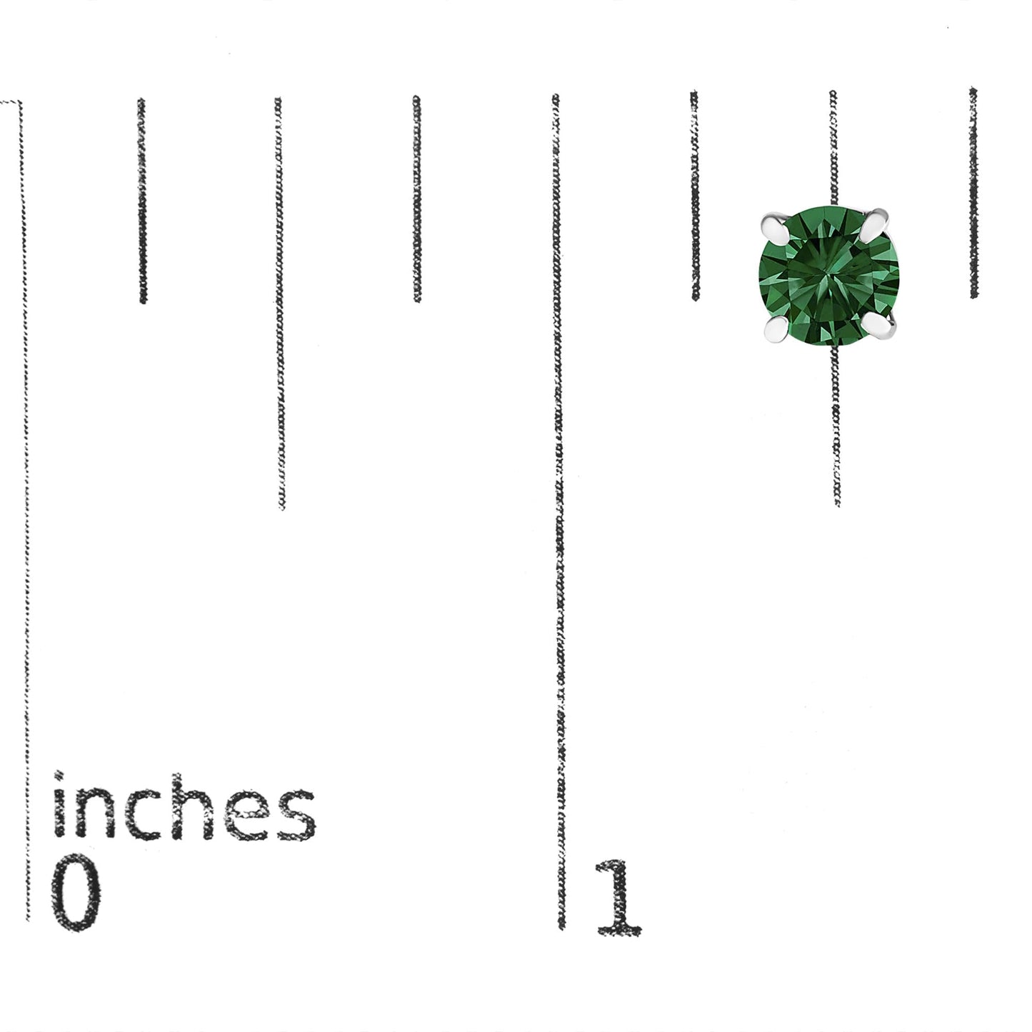 14K Gold Lab Grown Green Diamond Classic Solitaire Stud Earrings