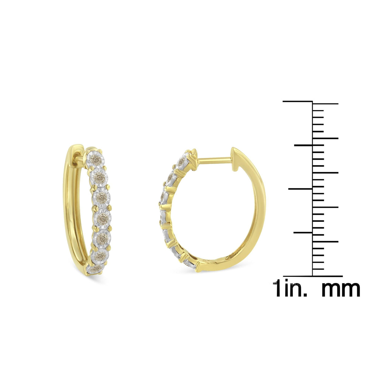 10KT Two-Toned Gold Diamond Hoop Earring (1/2 cttw, J-K Color, I2-I3 Clarity) - JackiEaslick