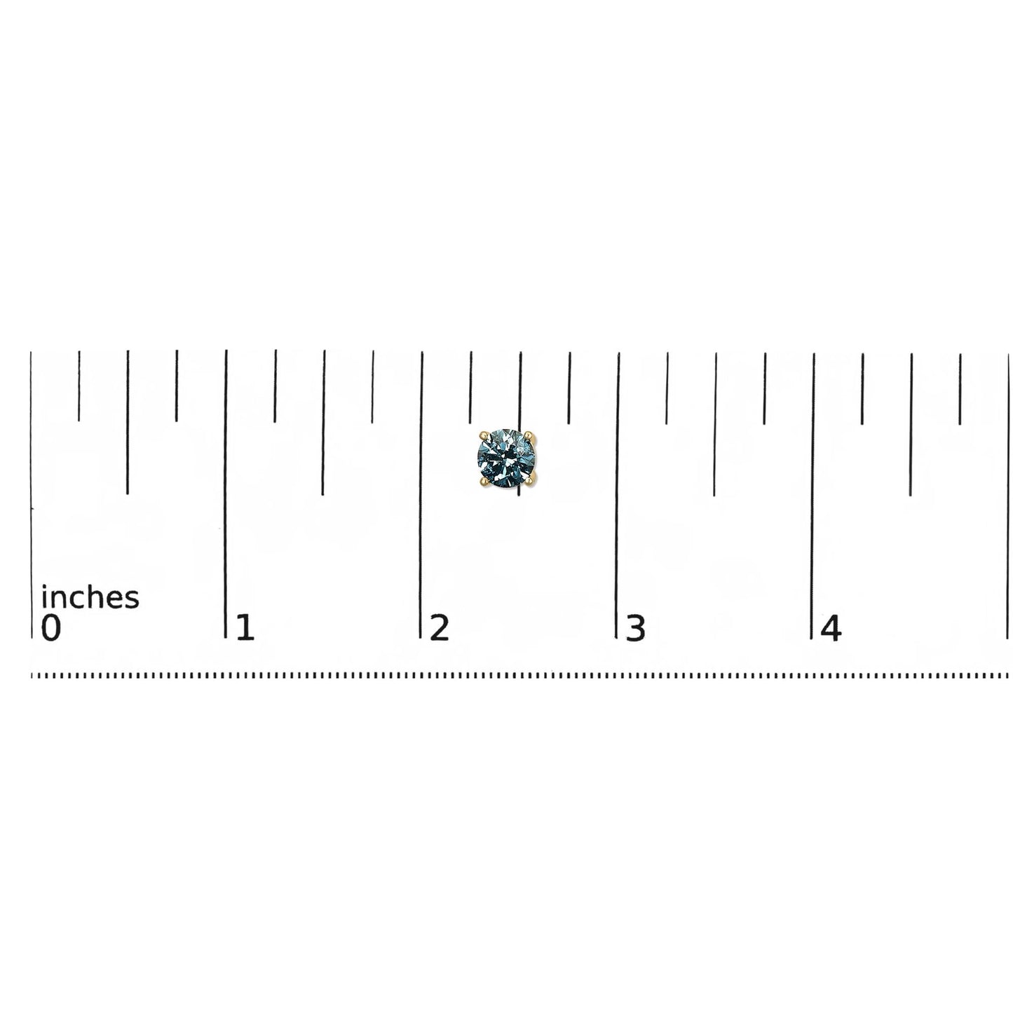 14K Gold Blue Lab Grown Diamond Stud Earrings with Screw Backs