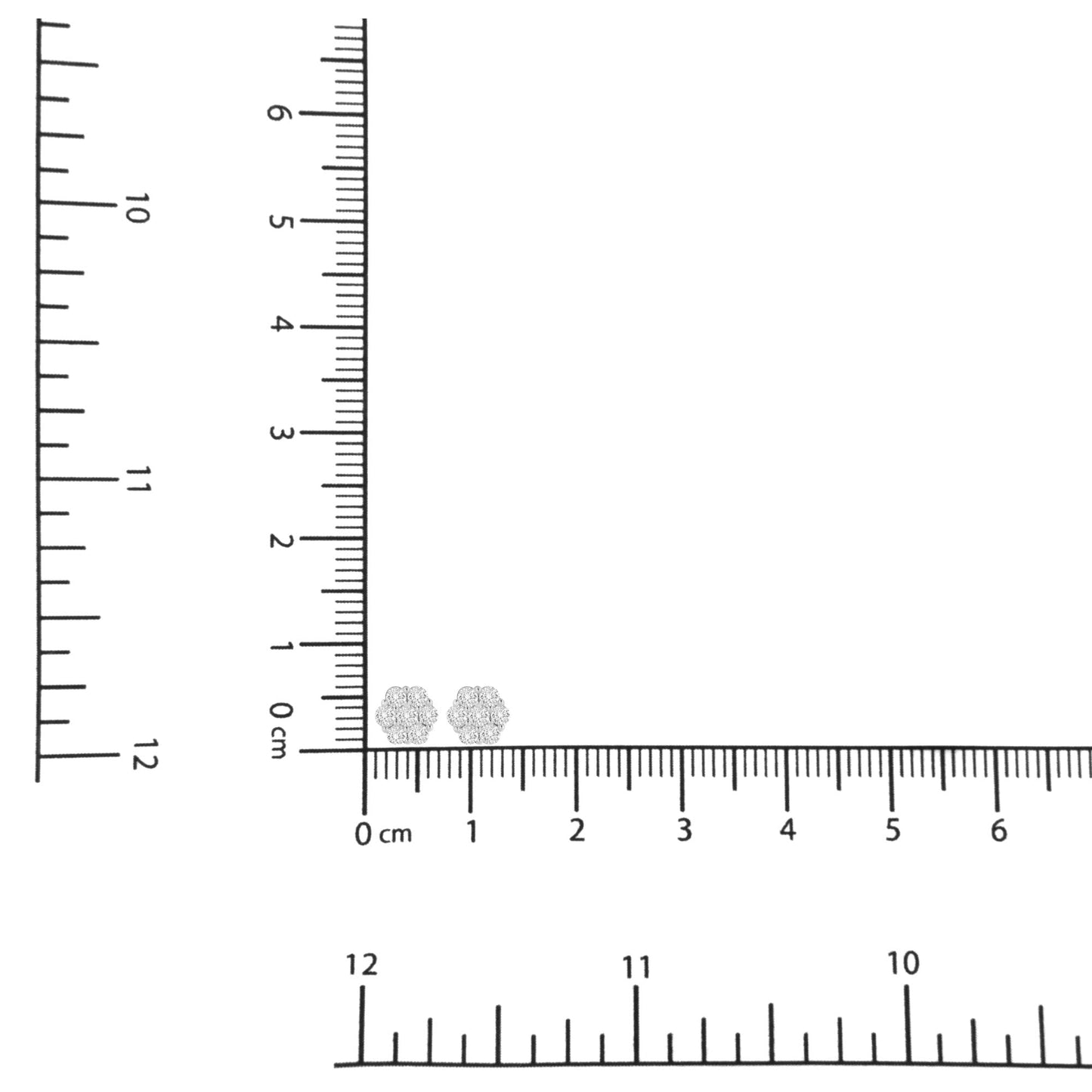 14K White Gold 3.0 Cttw Lab Grown Diamond Floral Cluster Stud Earring (F-G Color, VS2-SI1 Clarity)