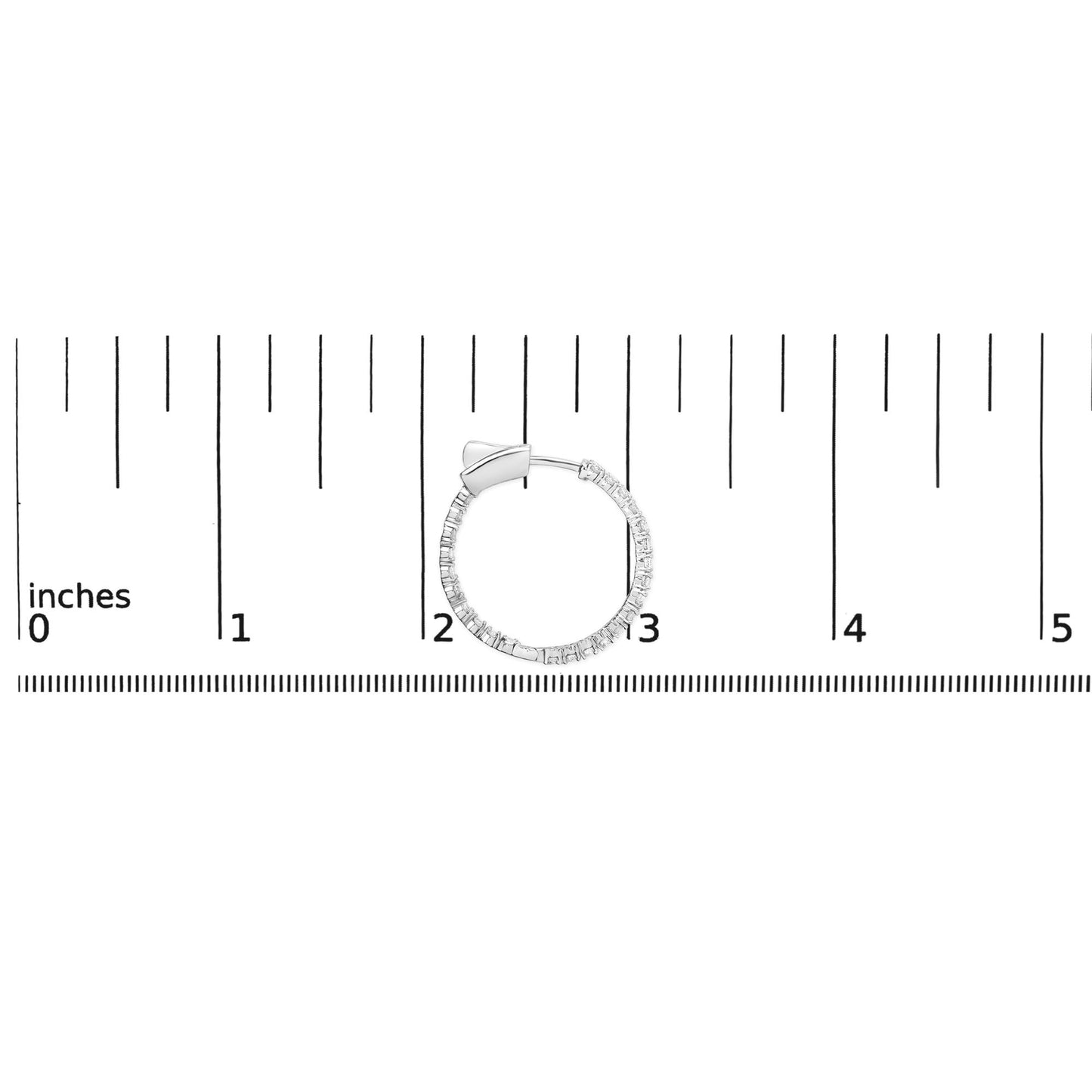 14K White Gold 2.00 Cttw Inside Out Lab-Grown Diamond Hoop Earrings