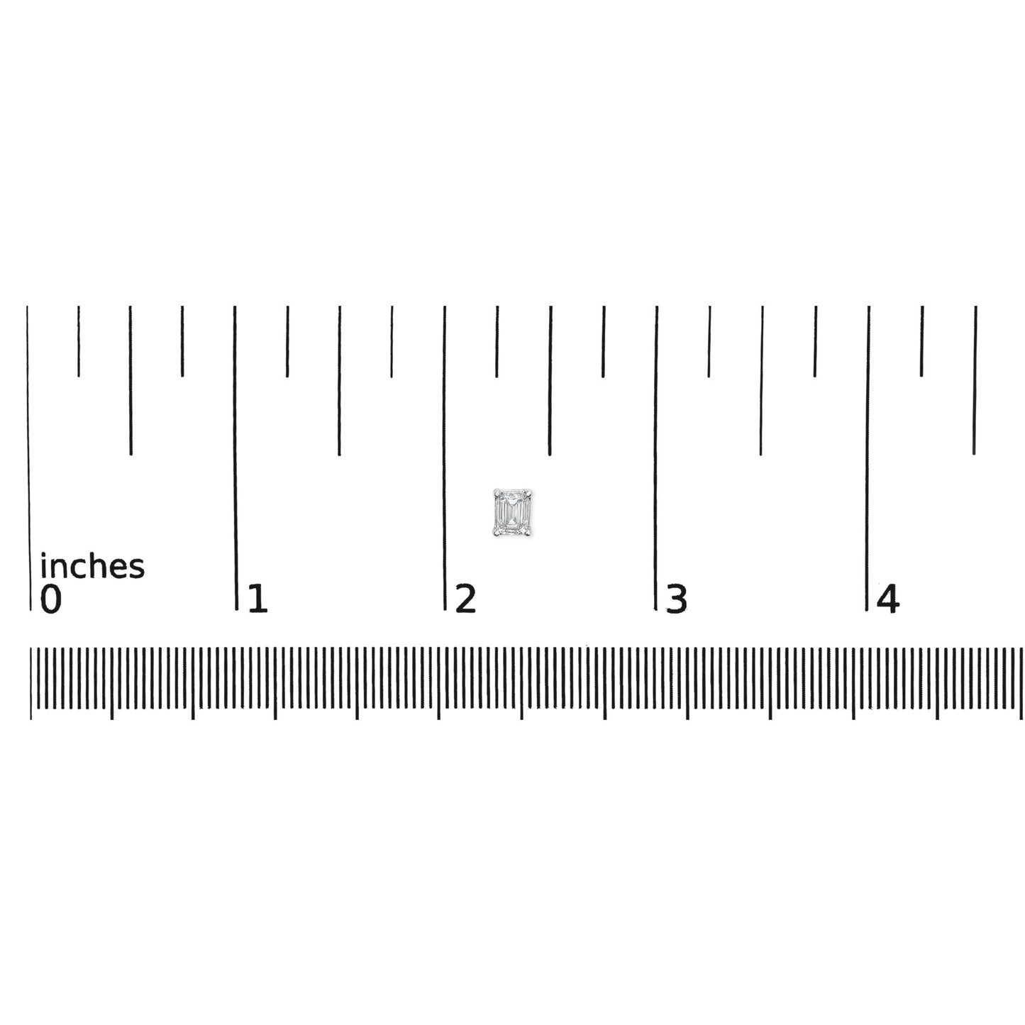 14K White Gold Emerald Cut Lab-Grown Diamond Solitaire Stud Earrings (F-G Color, VS1-VS2 Clarity)