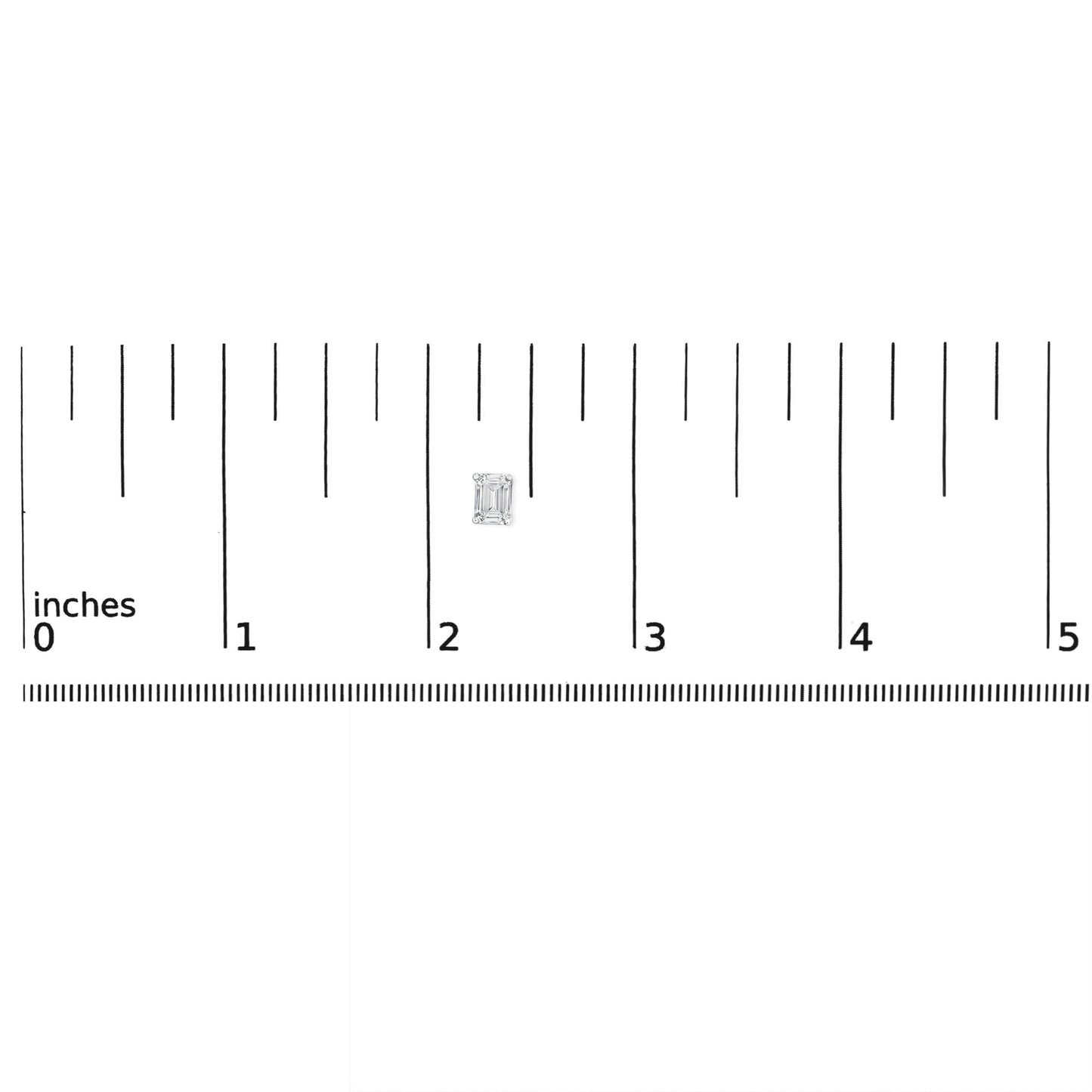 14K White Gold Emerald Cut Lab-Grown Diamond Solitaire Stud Earrings (F-G Color, VS1-VS2 Clarity)