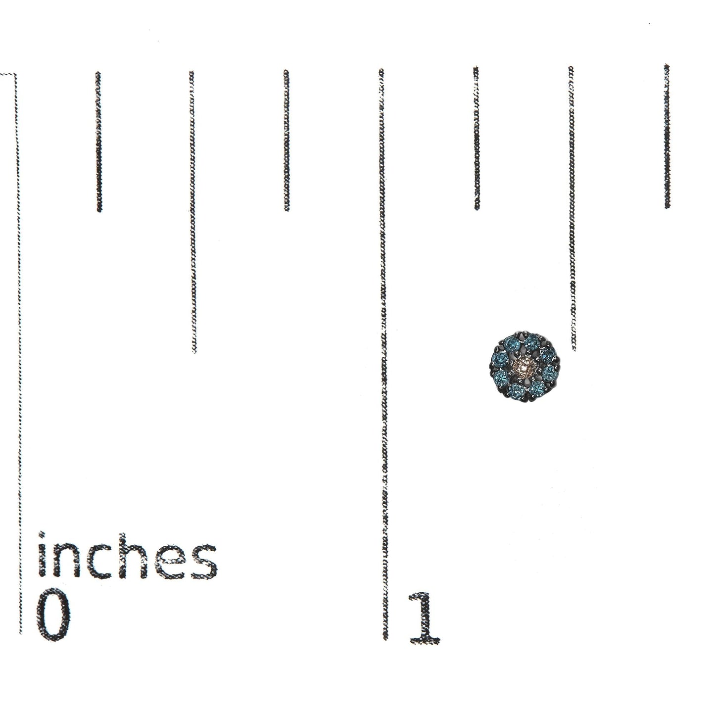 925 Sterling Silver 1/10 Cttw Blue Diamond Floral Cluster Stud Earrings (Blue Color, I3 Clarity)