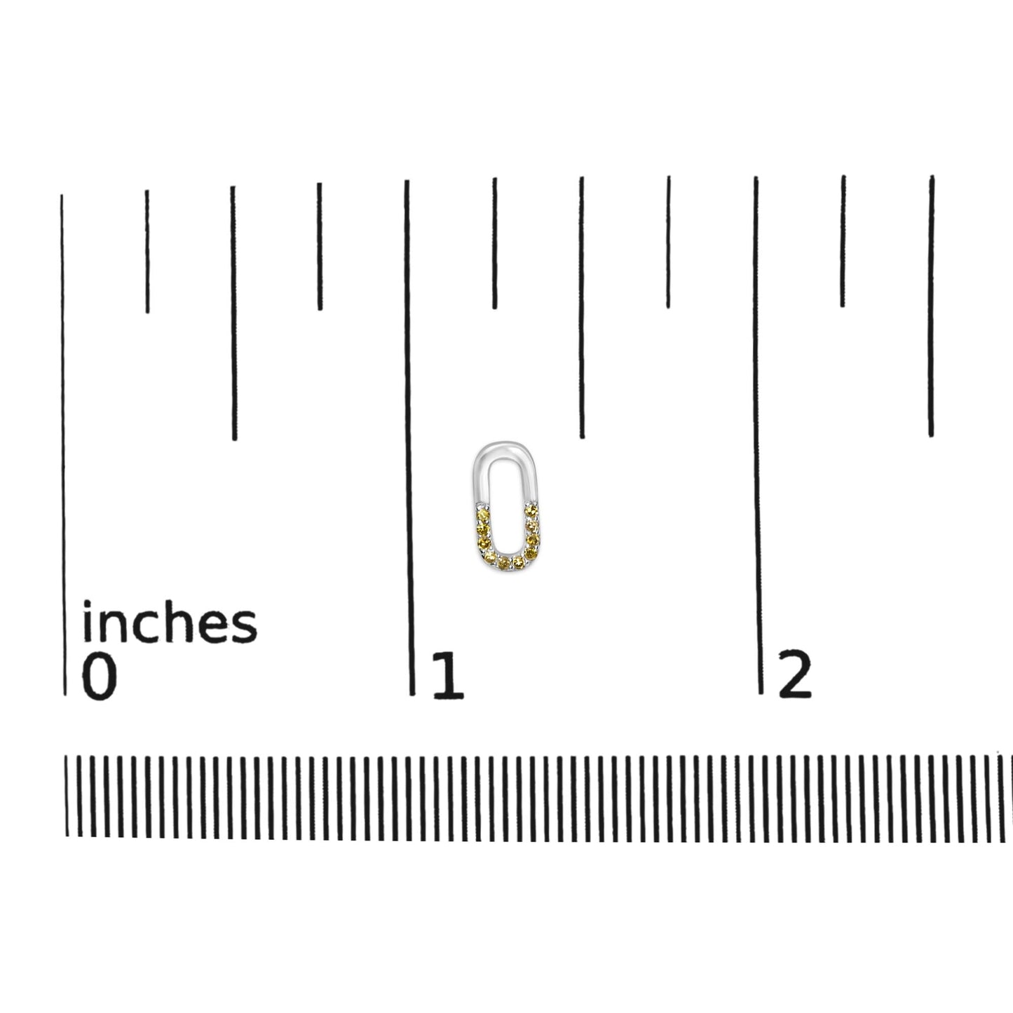 925 Sterling Silver 1/10 Yellow Treated Diamond Paperclip Stud Earrings (Yellow, SI1-SI2 Clarity)