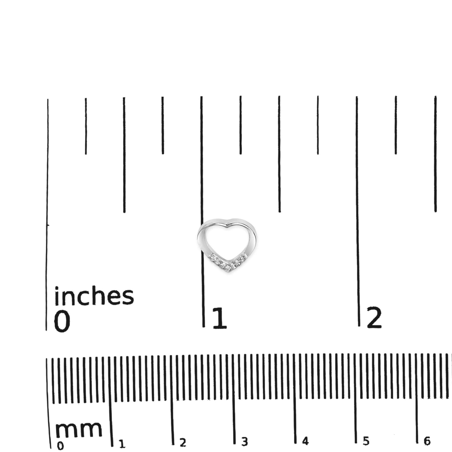 .925 Sterling Silver Diamond Accent Open Heart Stud Earrings (H-I Color, I2-I3 Clarity)